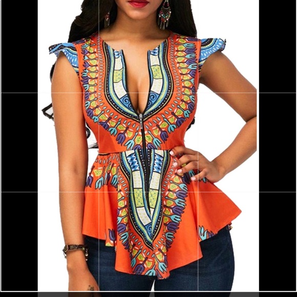 dashiki peplum top